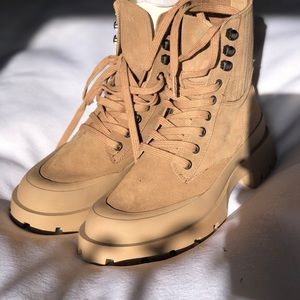 Zara lace up suede ankle boots Sz 39 Sz 8